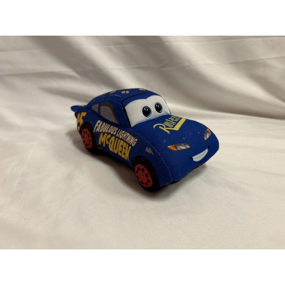 Fabulous Lightning McQueen Plush Race Car Blue #95 Ty Sparkle Disney Toy